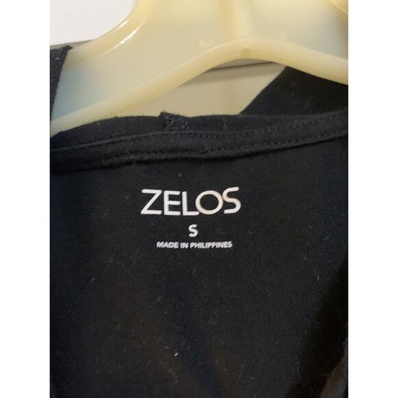 Zelos black hooded pullover sweatshirt unique womens sz small - Picture 5 of 7